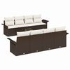 vidaXL Conjunto de Sof&aacute; de Jardim com almofada 9 pcs Castanho vime PE