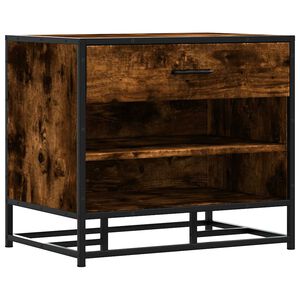 vidaXL Banco para cal&ccedil;ado carvalho fumado 60x40x53,5 cm madeira metal