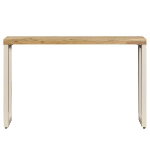 vidaXL Mesa consola 120x35x76 cm madeira de mangueira maci&ccedil;a e a&ccedil;o