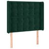 vidaXL Cabeceira cama c/ abas veludo 93x16x118/128 cm verde-escuro