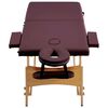 vidaXL Mesa de massagens dobrável 2 zonas madeira roxo tinto