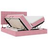 vidaXL Cama de Armazenamento LED com Colch&atilde;o Rosa 180 x 200 cm Veludo