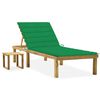 vidaXL Espregui&ccedil;adeira de jardim com mesa e almofad&atilde;o pinho impregnado