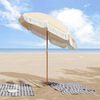 vidaXL Parasol de Praia Amarelo e Branco 160 x 160 x 196 cm