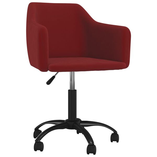 vidaXL Cadeiras de jantar girat&oacute;rias 2 pcs veludo vermelho tinto
