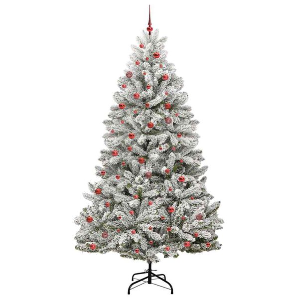 vidaXL Árvore de Natal Artificial Verde e Branco 270 cm PVC e Metal