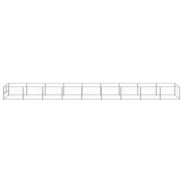 vidaXL Canil para c&atilde;es 9 m&sup2; a&ccedil;o prateado