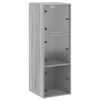 vidaXL Arm&aacute;rio de parede c/ portas de vidro 35x37x100 cm cinza sonoma