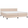 vidaXL Cama box spring c/colch&atilde;o/LED 200x200cm couro artif. cappuccino