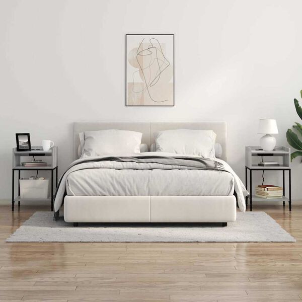 vidaXL Arm&aacute;rio de Cabeceira Cinza Sonoma 40 x 40 x 61 cm