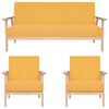 vidaXL 3 pcs conjunto de sof&aacute;s tecido amarelo