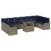 vidaXL Conjunto de Sof&aacute; de Jardim 11 unid. Cinzeto Rattan Sint&eacute;tico