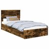 vidaXL Cama com Armazenamento Ajust&aacute;vel Carvalho Defumado 100 x 200 cm