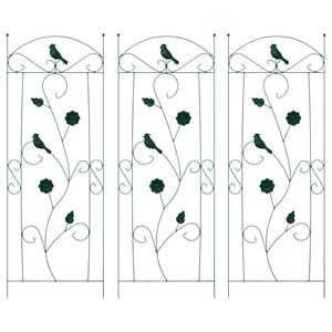 vidaXL Cerca para Jardim 3 pcs Verde 110 x 40 cm A&ccedil;o