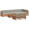 vidaXL Conjunto de Sof&aacute;s para Exterior 9 pcs Cinza Natural e Claro