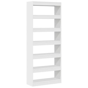 vidaXL Gabinete de Livros 6 n&iacute;veis 80 x 30 x 198 cm Branco