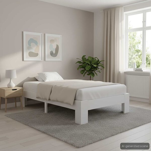 vidaXL Estrutura de cama 90x200 cm pinho maciço branco