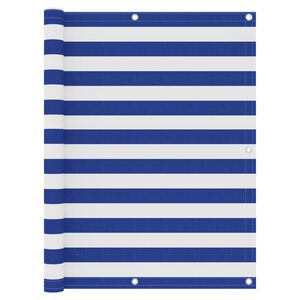vidaXL Tela de varanda 120x500 cm tecido Oxford branco e azul