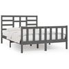 vidaXL Estrutura de cama king 150x200 cm madeira maci&ccedil;a cinza