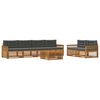 vidaXL Conjunto de Sof&aacute;s para Exterior 7 unid. Natural e Antracite