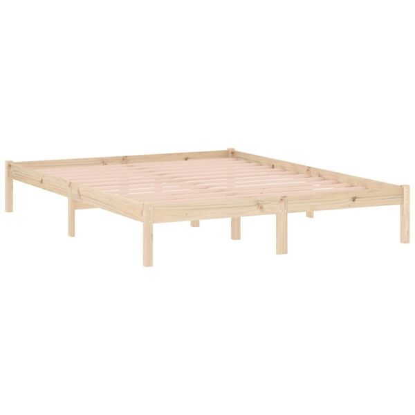 vidaXL Cama sem colch&atilde;o 152x203 cm Queen madeira de pinho maci&ccedil;a