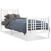 vidaXL Estrutura de cama com cabeceira e p&eacute;s 80x200 cm metal branco