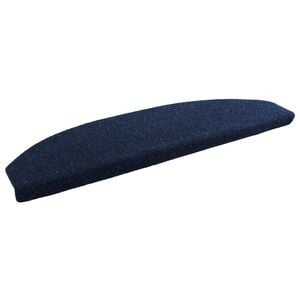 vidaXL Tapetes Adesivos para Escadas Semicircular 15 pcs Azul-marinho