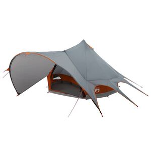 vidaXL Tenda Teepee para 3 Pessoas 3 pessoa Cinza e Laranja