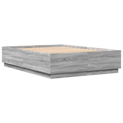 vidaXL Estrutura de cama 150x200 cm derivados de madeira cinza sonoma