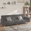 vidaXL Sof&aacute;-cama de 2 lugares tecido cinzento-claro