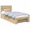 vidaXL Estrutura da Cama com cabeceira Carvalho Sonoma 100 x 200 m