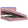 vidaXL Cama de Armazenamento LED com Colch&atilde;o Rosa 200 x 200 cm Veludo