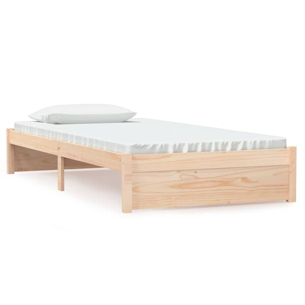 vidaXL Estrutura de cama 100x200 cm madeira maci&ccedil;a branco