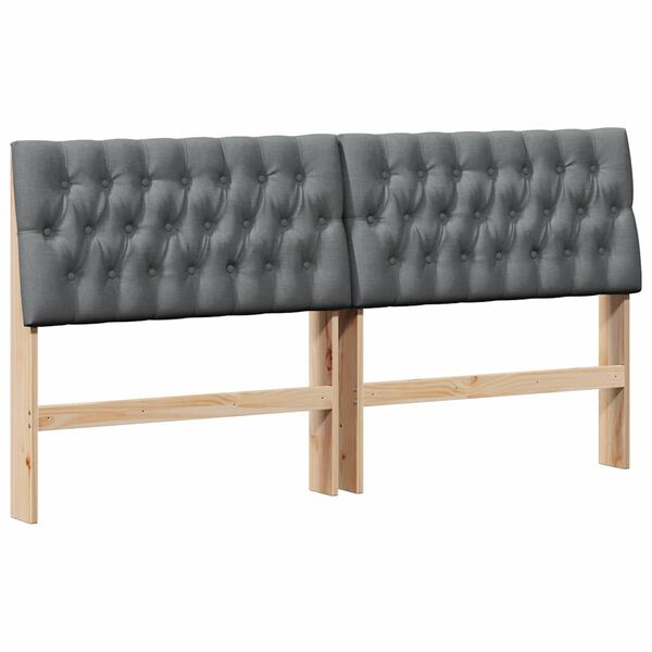 vidaXL Cabeceira estofada Cinza Escuro 180 cm