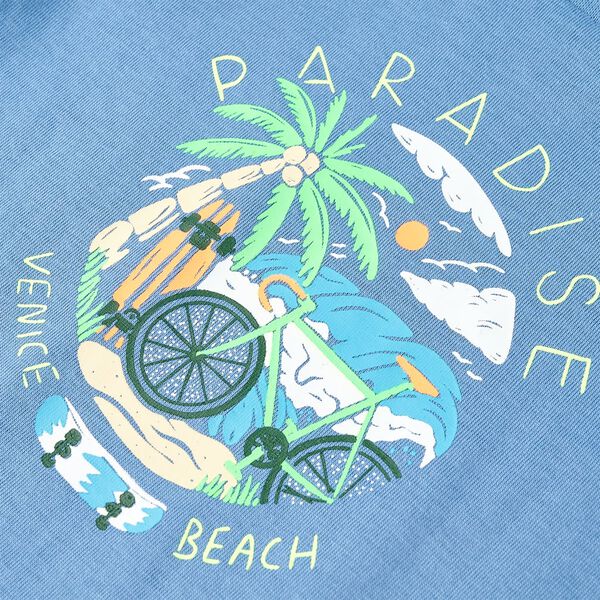 T-shirt de crian&ccedil;a azul m&eacute;dio 92