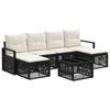 vidaXL Conjunto de Sof&aacute; de Jardim 7 unid. Preto vime PE