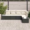 vidaXL Conjunto de Sofá de Jardim 5 pcs Preto vime PE