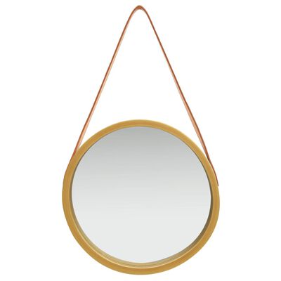 vidaXL Espelho de parede com alça 40 cm dourado