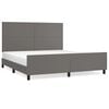 vidaXL Estrutura cama c/ cabeceira couro artificial 160x200cm cinzento