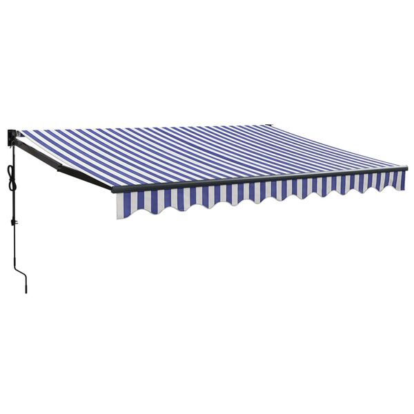 vidaXL Toldo retrátil automático 3x2,5 m azul e branco