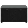 vidaXL Banco de Hall com almofada Carvalho Preto 80 x 46 x 46 cm