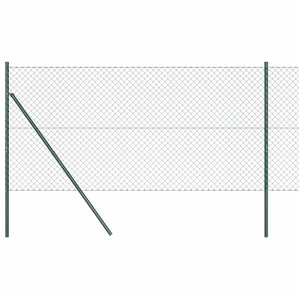 vidaXL Poste de Cerca Verde 10 x 1,5 m (malha 40 x 40 mm) A&ccedil;o e PVC