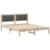 vidaXL Estrutura de Cama com Cabeceira Estofada Cinza Escuro