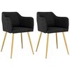 vidaXL Cadeiras de jantar 2 pcs veludo preto