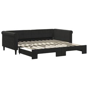vidaXL Sof&aacute;-cama com gavet&atilde;o 100x200 cm veludo preto