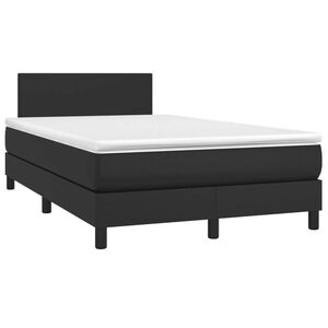 vidaXL Cama boxspring com colch&atilde;o 120x190 cm couro artificial preto