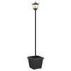 vidaXL Poste de lanterna solar com vaso Preto 32 x 32 x 158 cm