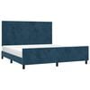 vidaXL Estrutura de cama c/ cabeceira 180x200 cm veludo azul-escuro