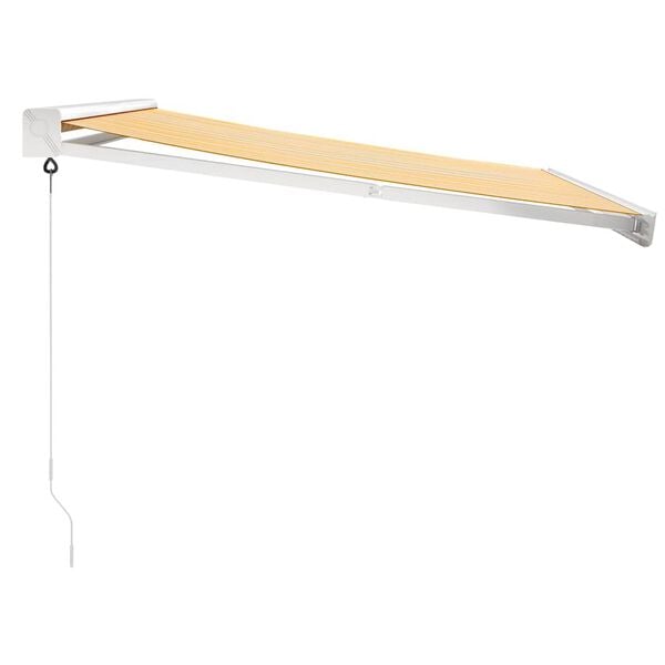 vidaXL Toldo retr&aacute;til 3,5x2,5 m tecido e alum&iacute;nio amarelo e branco