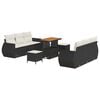 vidaXL Conjunto de Sof&aacute; de Jardim com almofada 9 pcs Preto vime PE